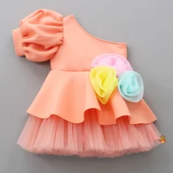 Discount One Shoulder Neoprene Layered Peach Dress Dresses & Sets | Dresses