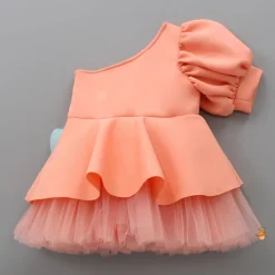 Discount One Shoulder Neoprene Layered Peach Dress Dresses & Sets | Dresses