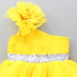 Outlet One Shoulder Ruffle Hem High Low Yellow Dress With Matching Head Band Dresses & Sets | Dresses