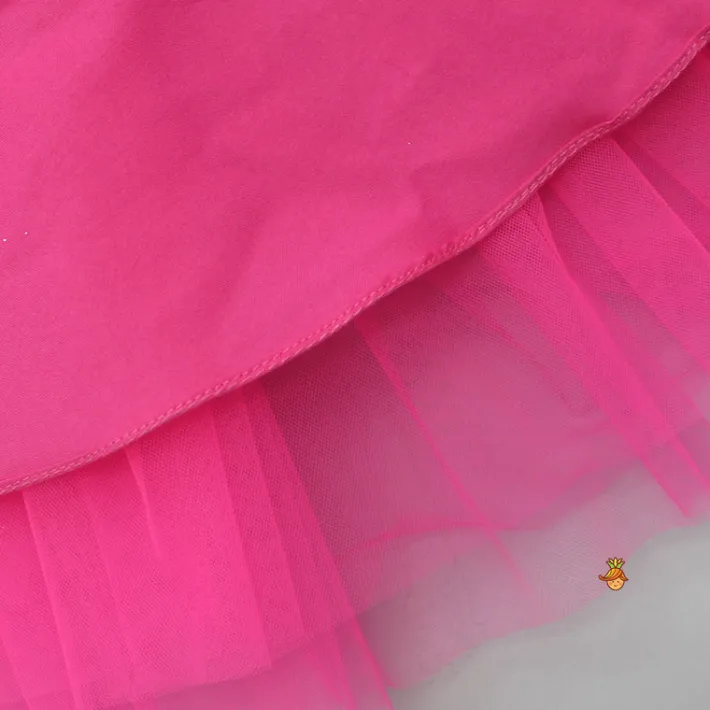 Clearance One Shoulder Ruffle Layered Net Pink Dress Dresses & Sets | Dresses
