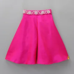 Best One Shoulder Swirl Enhanced Pink Top With Palazzo Ethnic Wear | Palazzos & Shararas