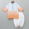 Fashion Orange And Blue Ombre Kurta With Dhoti BOY Twinning Sets | Indian Ethnic Wear