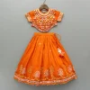 Outlet Orange Faux Mirror Embroidered Top And Lehenga Ethnic Wear | Lehengas & Ghagras