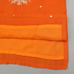 Discount Orange Faux Mirror Work Kurta With Pyjama BOY Indian Ethnic Wear | Ethnic Sets