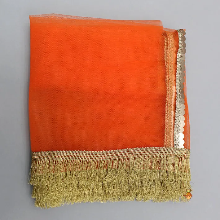 Fashion Orange Hand Embroidered Pink Top With Lehenga And Dupatta Ethnic Wear | Lehengas & Ghagras