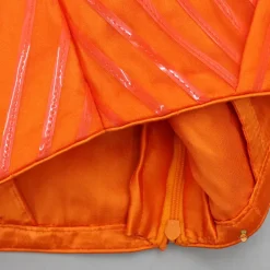 Discount Orange Holographic Lace Detailed Shimmery Top And Layered Lehenga Ethnic Wear | Lehengas & Ghagras
