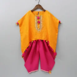 Online Orange Kaftan Top And Patiala Ethnic Wear | Dhotis & Patialas