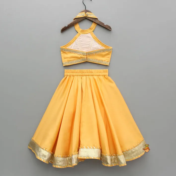 Best Orange Lace Top With Lehenga And Dupatta Ethnic Wear | Lehengas & Ghagras