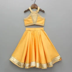 Best Orange Lace Top With Lehenga And Dupatta Ethnic Wear | Lehengas & Ghagras