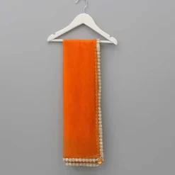Discount Orange Net Lace Work Dupatta Ethnic Wear