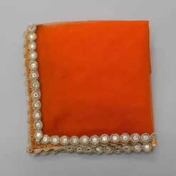 Discount Orange Net Lace Work Dupatta Ethnic Wear