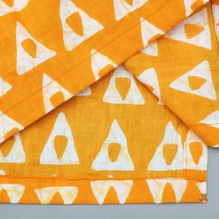 Hot Orange Printed Kurta With One Side Flap And Pyjama BOY Indian Ethnic Wear | Ethnic Sets