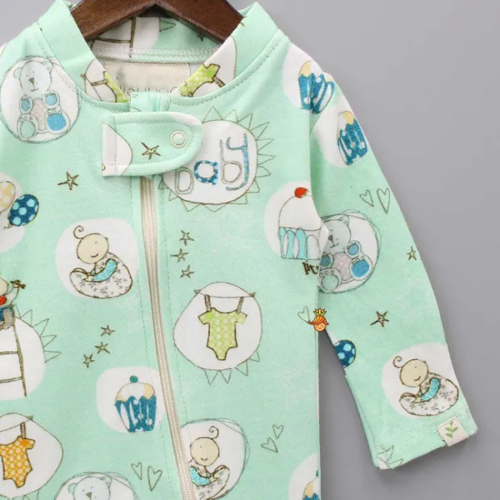 Fashion Organic Baby Love Theme Print Bodysuit BOY Baby Essentials | Baby Essentials