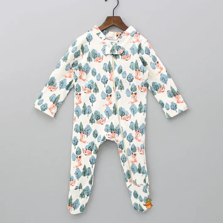 Hot Organic Fox Print Bodysuit BOY Baby Essentials | Baby Essentials