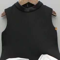 Fashion Organza Flower Detailed Black Dress Dresses & Sets | Dresses