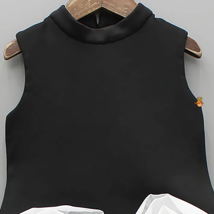 Fashion Organza Flower Detailed Black Dress Dresses & Sets | Dresses