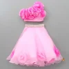 Fashion Organza One Shoulder Pink Top And Flower Adorned Flared Lehenga Ethnic Wear | Lehengas & Ghagras