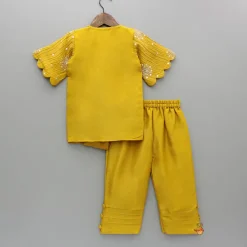 Discount Overlap-Style Shiny Mustard Kurti With Pant Ethnic Wear | Churidars & Salwars