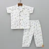 New Owl Printed Off White Sleepwear BOY Sleep Wear | Sleepwear