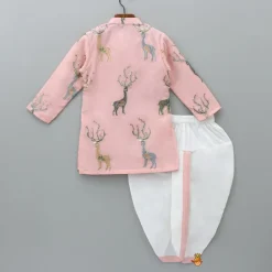 Hot Patch Pocket Detail Embroidered Kurta And Off White Dhoti BOY Indian Ethnic Wear | Ethnic Sets