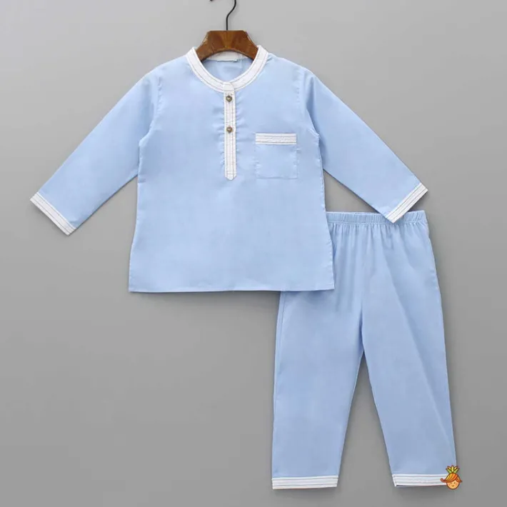 Discount Patch Pocket Detailed Blue Sleepwear BOY Sleep Wear | Sleepwear