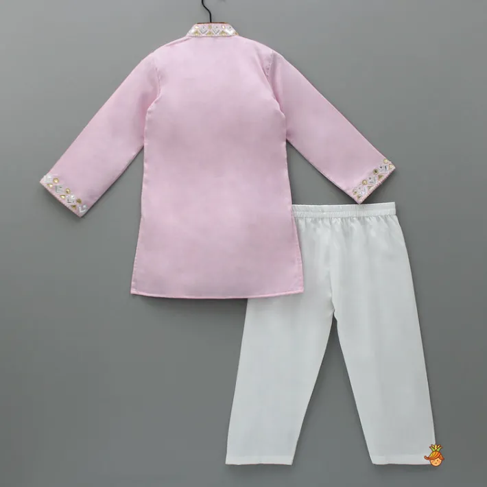 New Patch Work Pink Kurta And Pyjama BOY Indian Ethnic Wear | Ethnic Sets