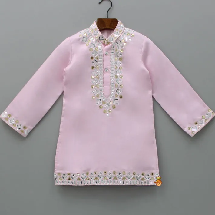 New Patch Work Pink Kurta And Pyjama BOY Indian Ethnic Wear | Ethnic Sets