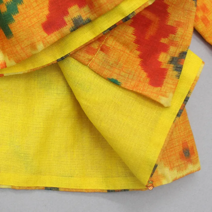 Online Patola Printed Angarkha Style Kurta And Dhoti With Mukut BOY Indian Ethnic Wear | Ethnic Sets
