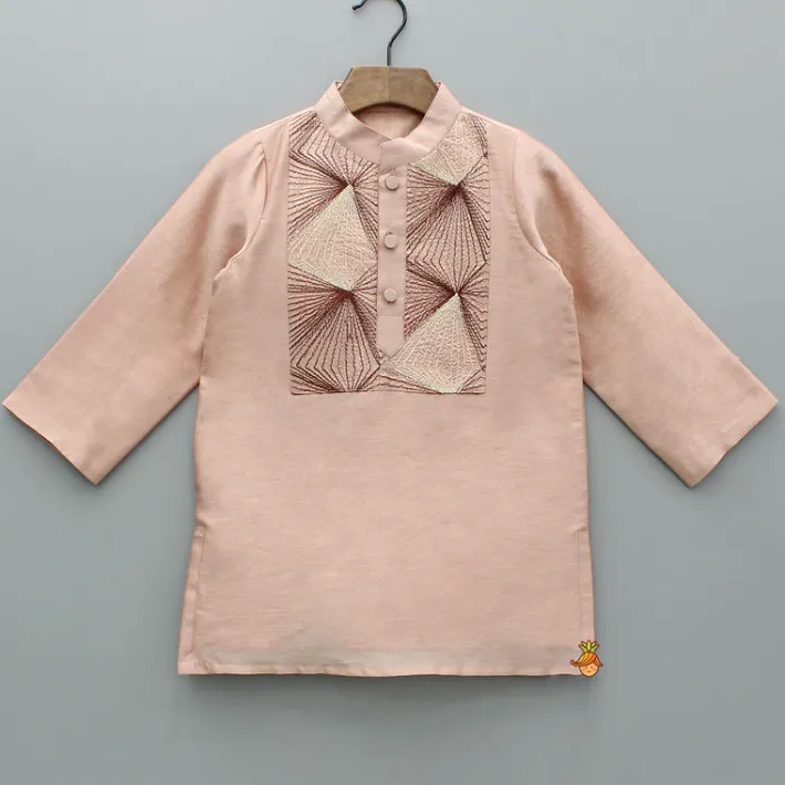 Best Peach Embroidered Kurta And Pyjama BOY Indian Ethnic Wear | Ethnic Sets