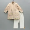 Fashion Peach Embroidered Sherwani And Pyjama BOY Indian Ethnic Wear | Sherwani Sets