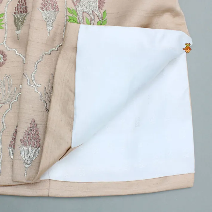 Fashion Peach Embroidered Sherwani And Pyjama BOY Indian Ethnic Wear | Sherwani Sets