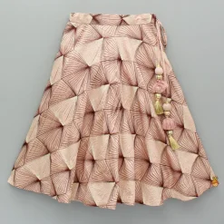 Outlet Peach Embroidered Strappy Ruffle Layered Top and Lehenga Ethnic Wear | Lehengas & Ghagras