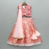 Clearance Peach Embroidered Top And Lehenga With Dupatta Ethnic Wear | Lehengas & Ghagras