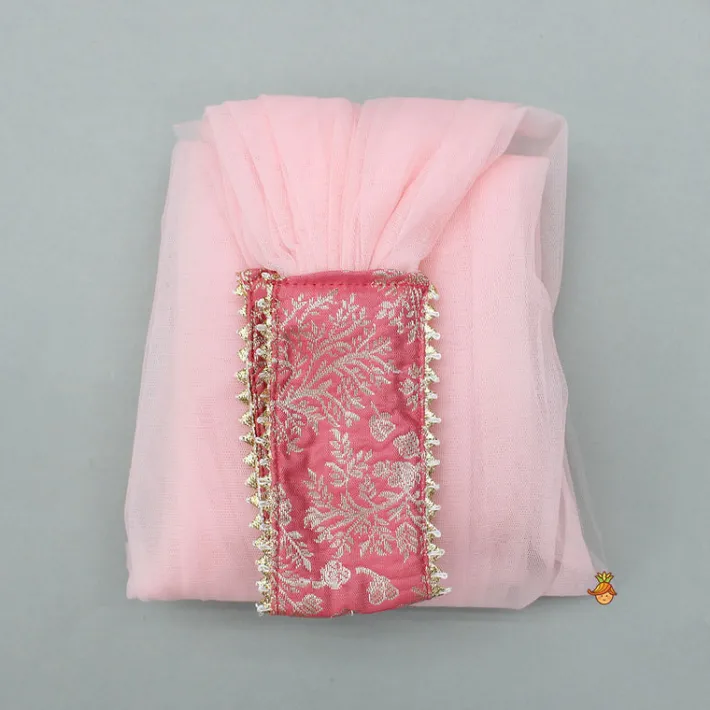 Clearance Peach Embroidered Top And Lehenga With Dupatta Ethnic Wear | Lehengas & Ghagras