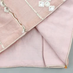 Sale Peach Faux Mirror Embroidered Top And Lehenga With Dupatta Ethnic Wear | Lehengas & Ghagras