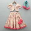Best Peach Floral Printed Crop Top With Lehenga And Net Dupatta Ethnic Wear | Lehengas & Ghagras