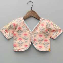 Best Peach Floral Printed Crop Top With Lehenga And Net Dupatta Ethnic Wear | Lehengas & Ghagras