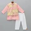Best Peach Kurta With Brocade Jacket And Pyjama BOY Indian Ethnic Wear | Ethnic Sets