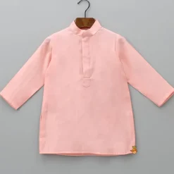 Best Peach Kurta With Brocade Jacket And Pyjama BOY Indian Ethnic Wear | Ethnic Sets