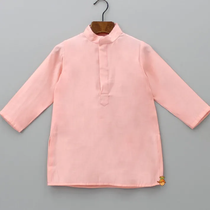 Best Peach Kurta With Brocade Jacket And Pyjama BOY Indian Ethnic Wear | Ethnic Sets