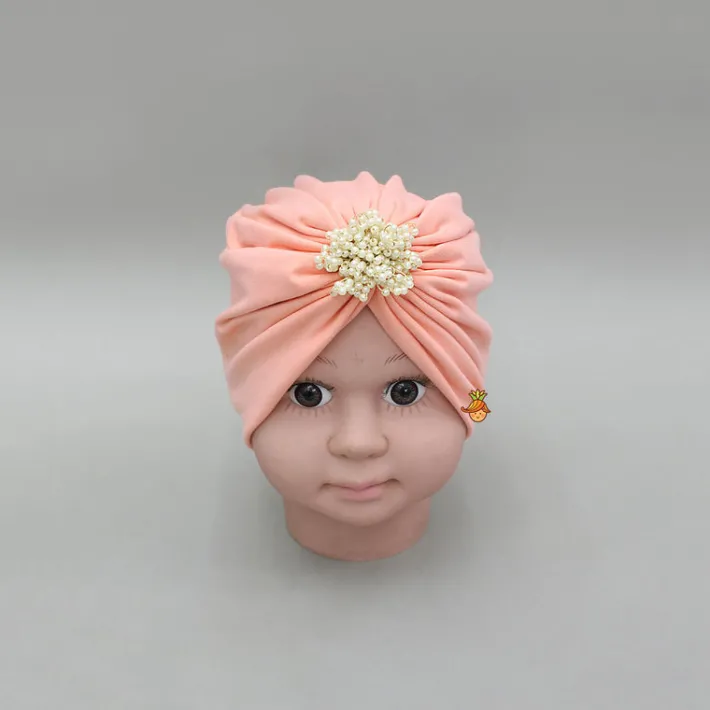 Online Peach Pearls Embellished Head Band Hair Accessories | Head Bands