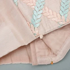 Best Peach Sequin Embroidered Lace Detailed Top And Umbrella Style Flared Palazzo Ethnic Wear | Palazzos & Shararas