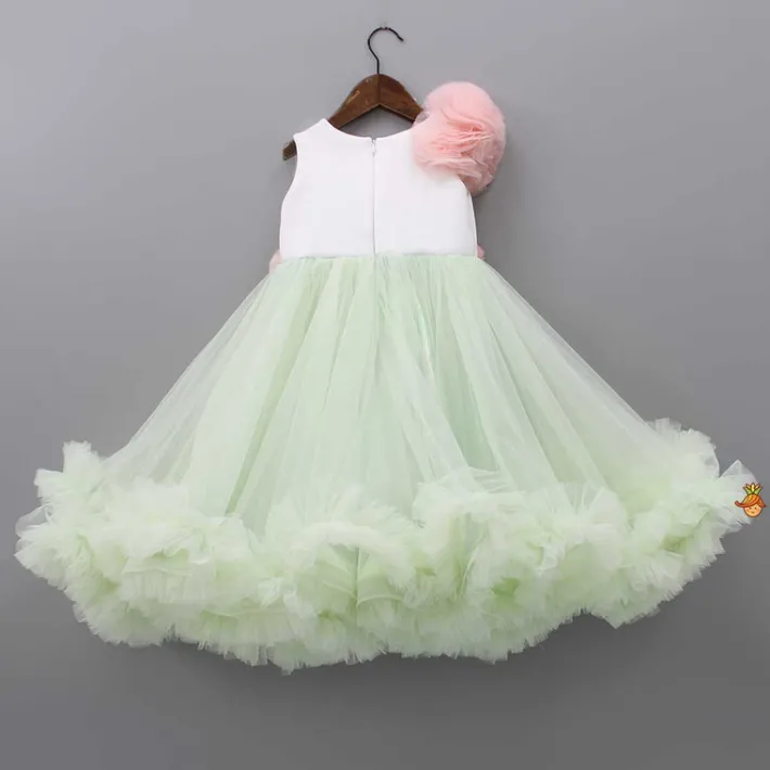 Online Pearl Detail Flared Green High Low Gown Dresses & Sets | Dresses