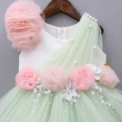 Online Pearl Detail Flared Green High Low Gown Dresses & Sets | Dresses