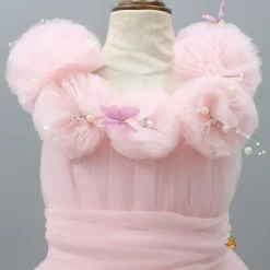 Best Pearls And Butterfly Embellished Ruffled Frilly High Low Dress Dresses & Sets | Dresses