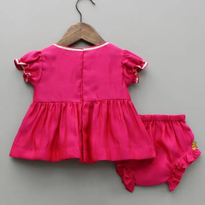 Outlet Pearls Sequin Embroidered Pink Top And Bloomer Baby Essentials | Infant Clothing