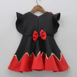 Sale Pearly Flower Embellished Black Fancy Dress With Sling Bag Dresses & Sets | Dresses