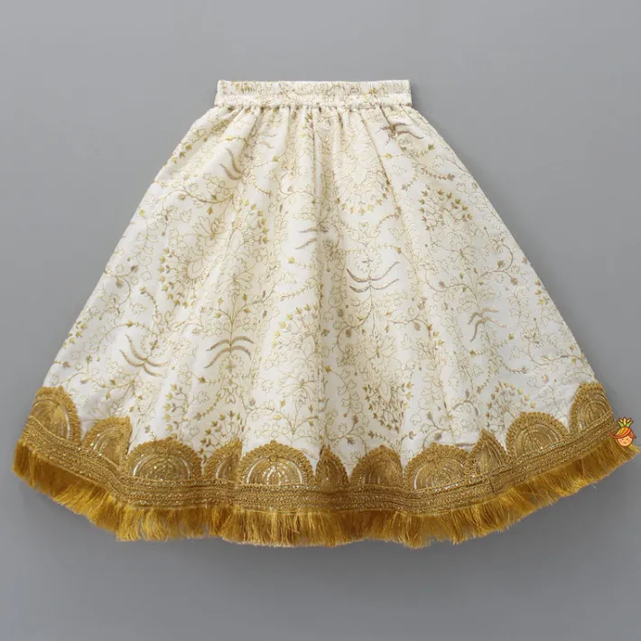 Online Peter Pan Collar Top And Embroidered Lehenga Ethnic Wear | Lehengas & Ghagras