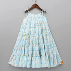 Outlet Pineapple Printed Tie Up Straps Flared Dress Dresses & Sets | Dresses
