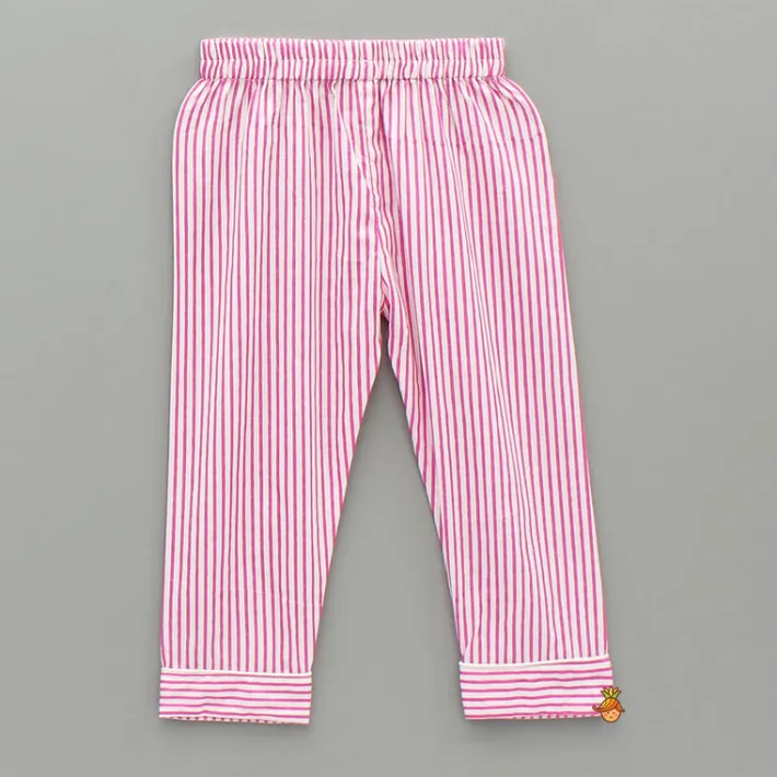 Online Pink And White Stripe Notch Collar Sleepwear BOY Sleep Wear | Sleepwear